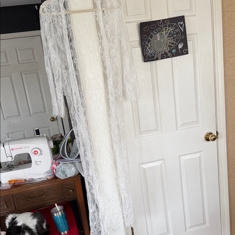 Elegant White Lace Swim Coverup